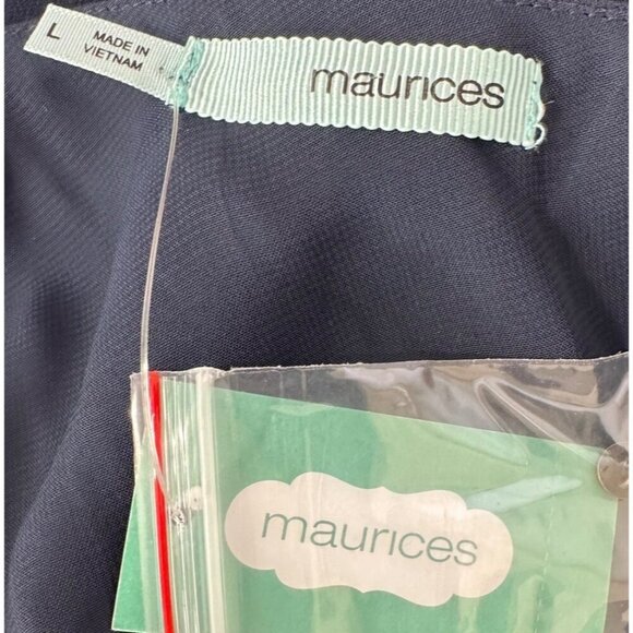 Maurices Strappy Blouse Women Large Navy Paisley Embroidered Overlay Sleeveless - Picture 5 of 9